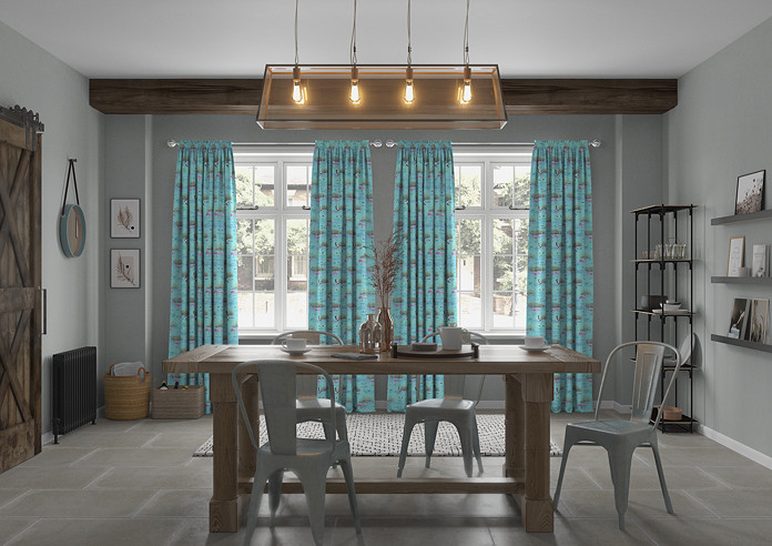 Flamingos, Aqua - Made to Measure Curtains - Image 5